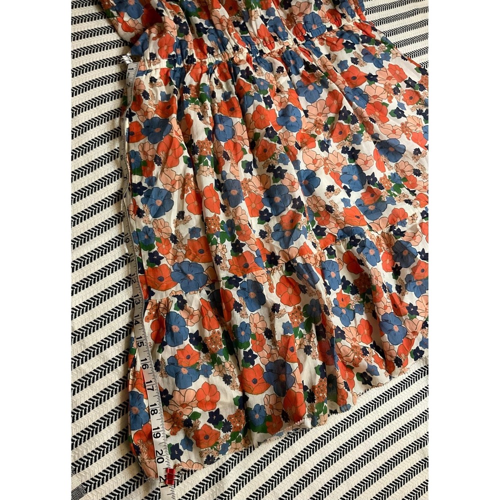 Birds of Paradis by Trovata Floral Ruffle V Neck Smocked Waist Dress, Large - Picture 9 of 12